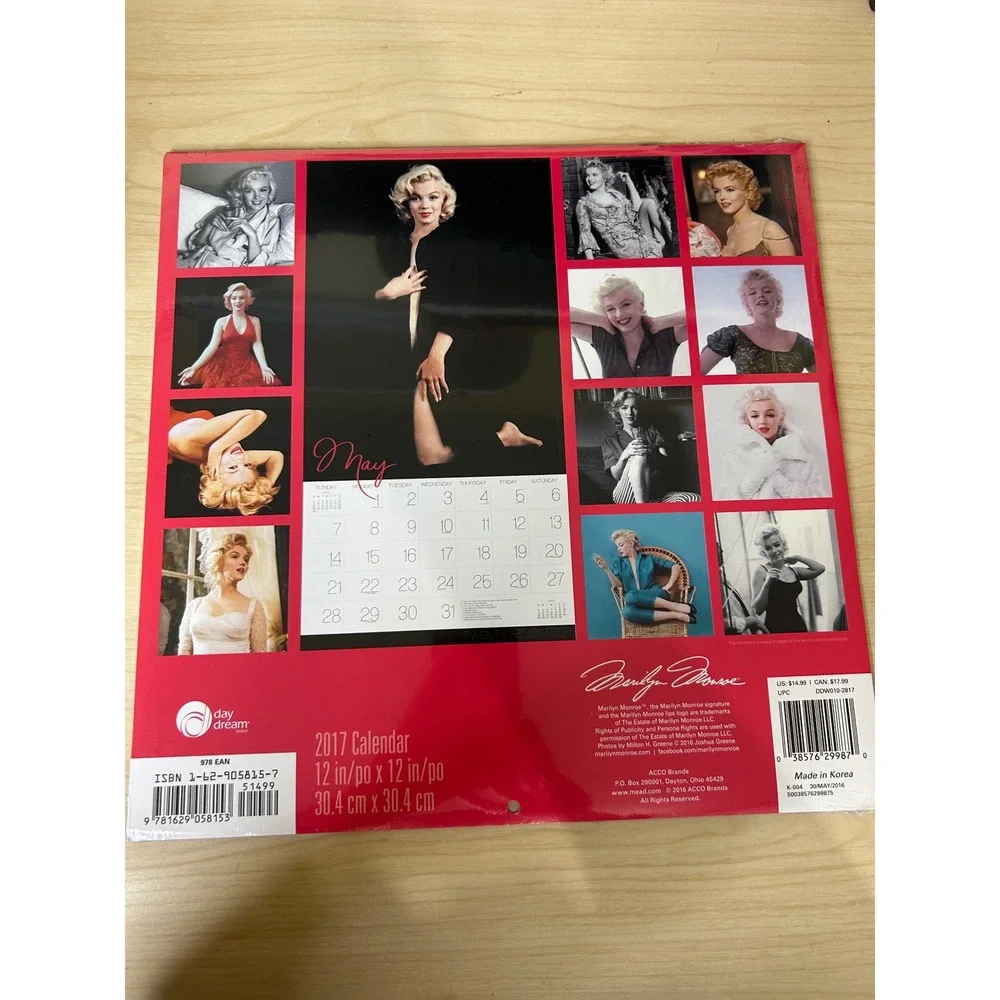 Marilyn Monroe 2017 Wall Calendar 16 Month Sealed Milton H Greene Day Dream